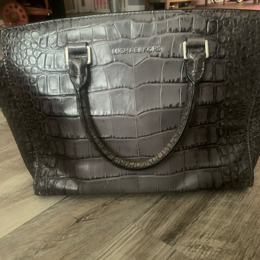 Michael Kors hand bag grey snake skin